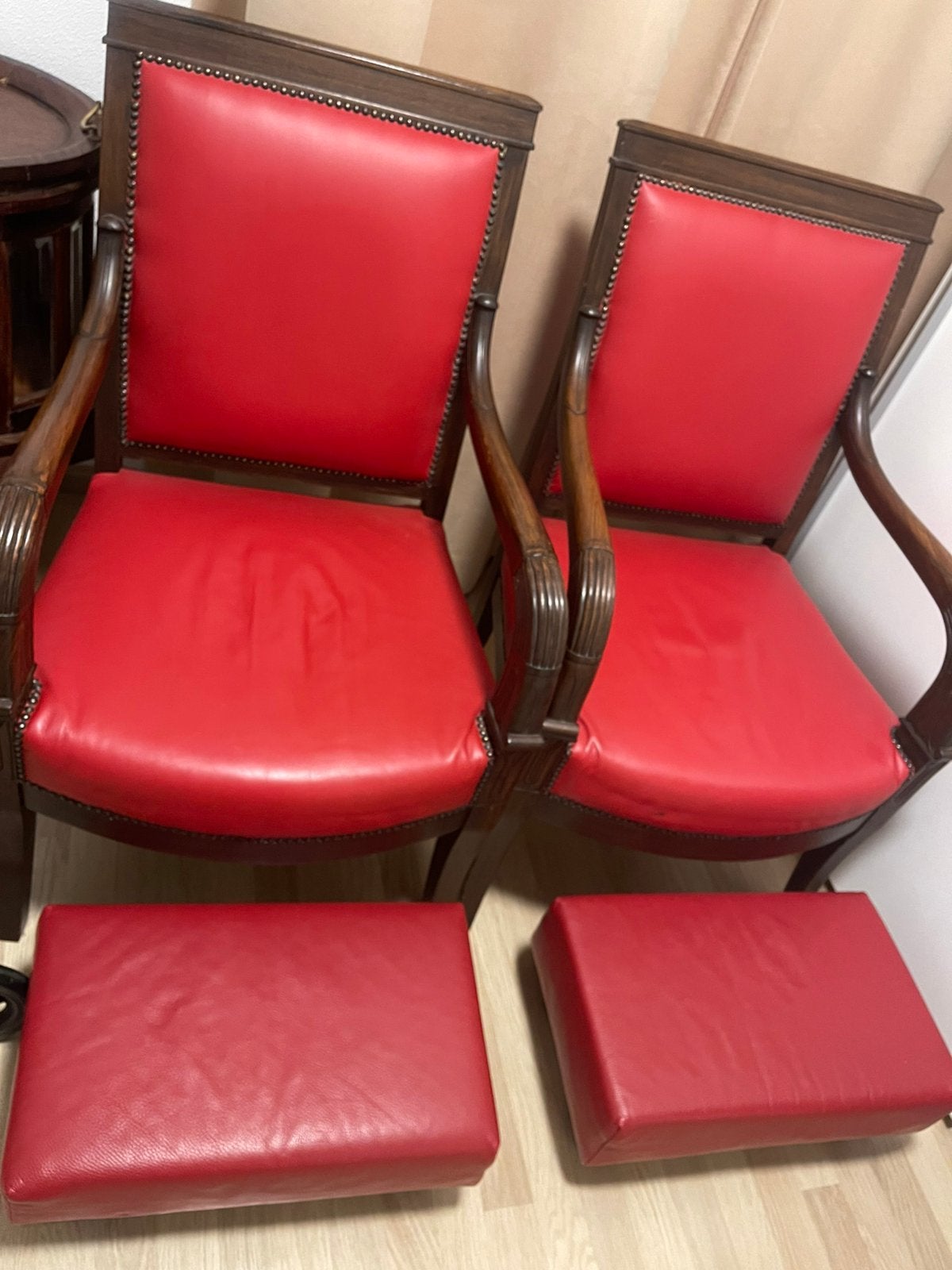 Echt hele mooie leren houten stoelen, Ophalen of Verzenden