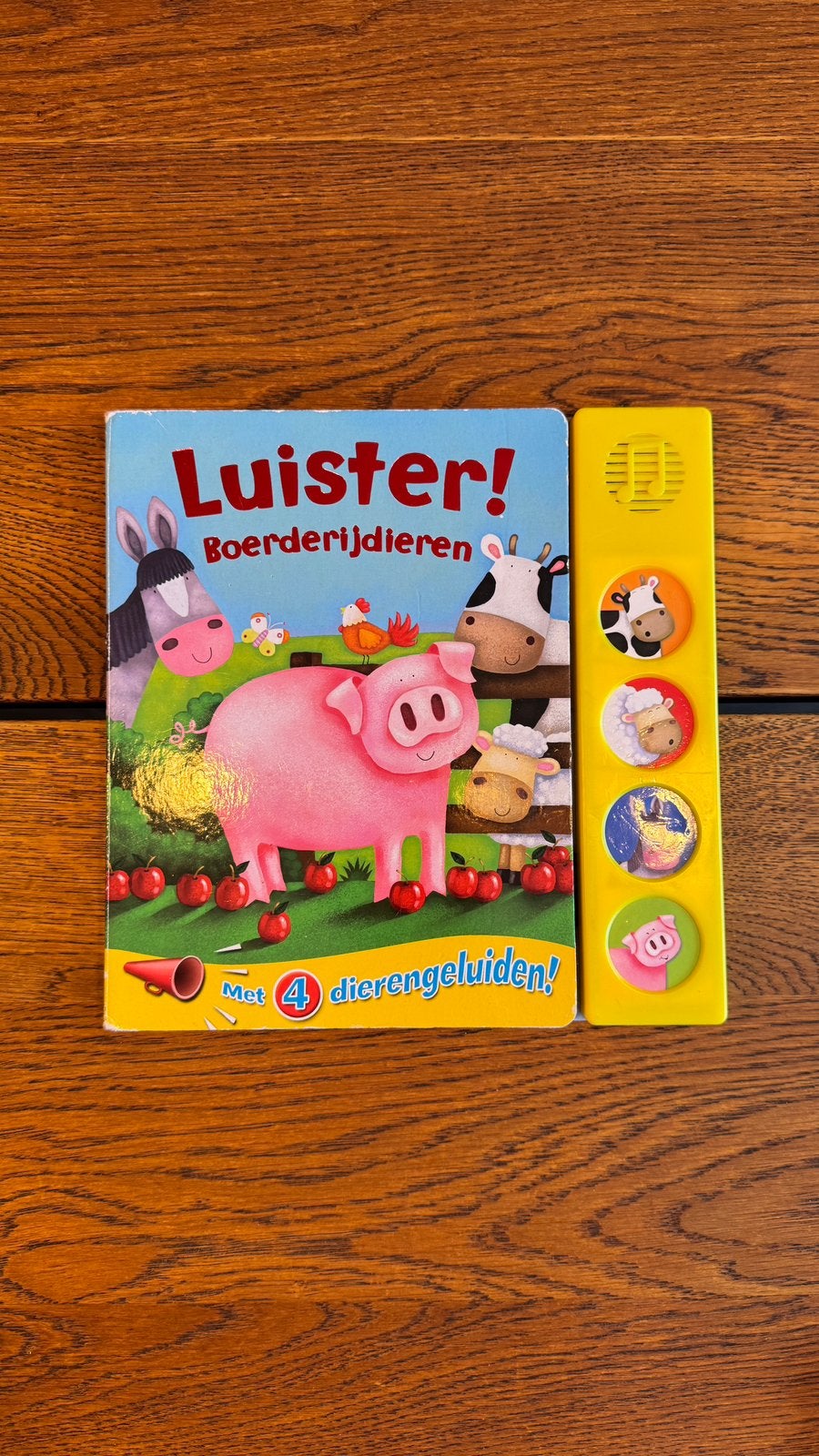 Luister! Boerderijdieren geluidenboek werkend peuterboek, Boeken, Ophalen of Verzenden, Gelezen, Uitklap-, Voel- of Ontdekboek