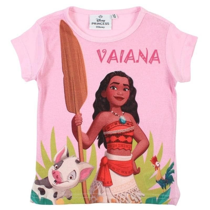 Vaiana T-shirt Roze of Wit - Mt 92-98-104-110-116 - Katoen, Kinderen en Baby's, Kinderkleding | Maat 104, Disney, Meisje, Nieuw