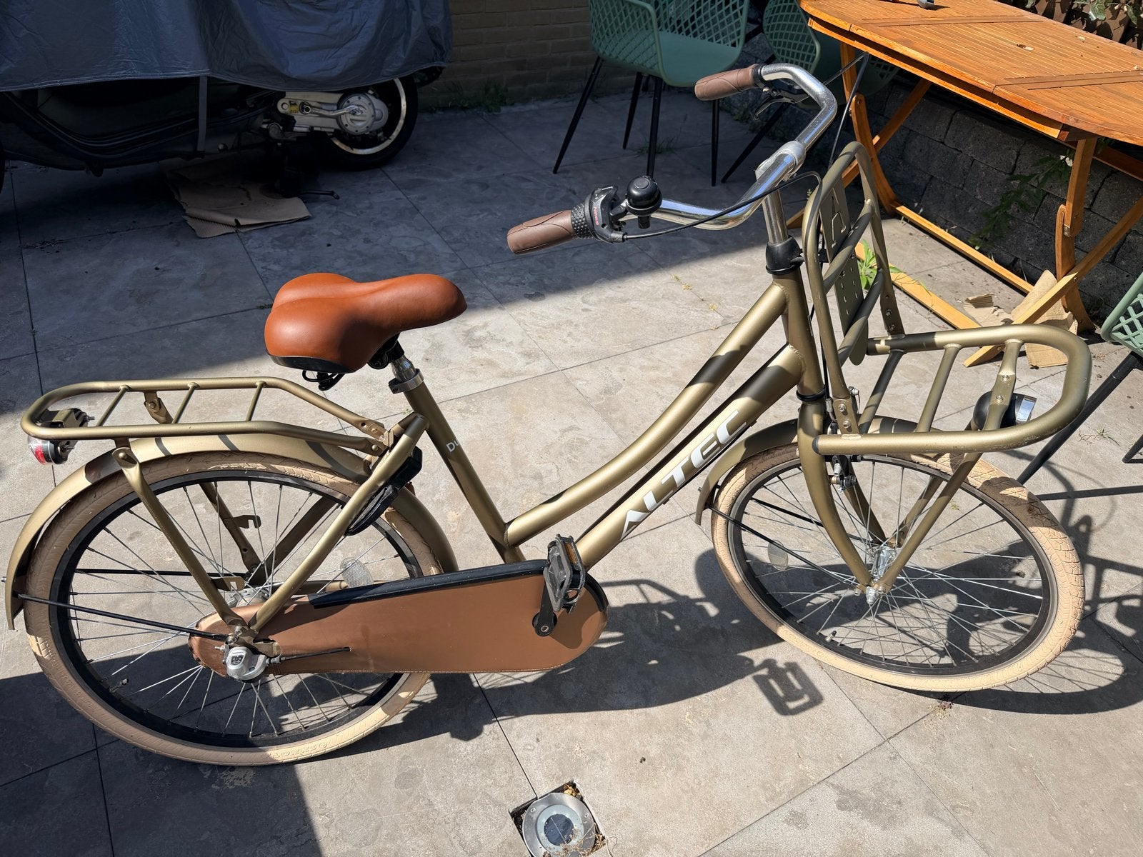 Altec Dutch transportfiets 24 inch brons/goud, Ophalen, Terugtraprem, 24 inch, Handrem