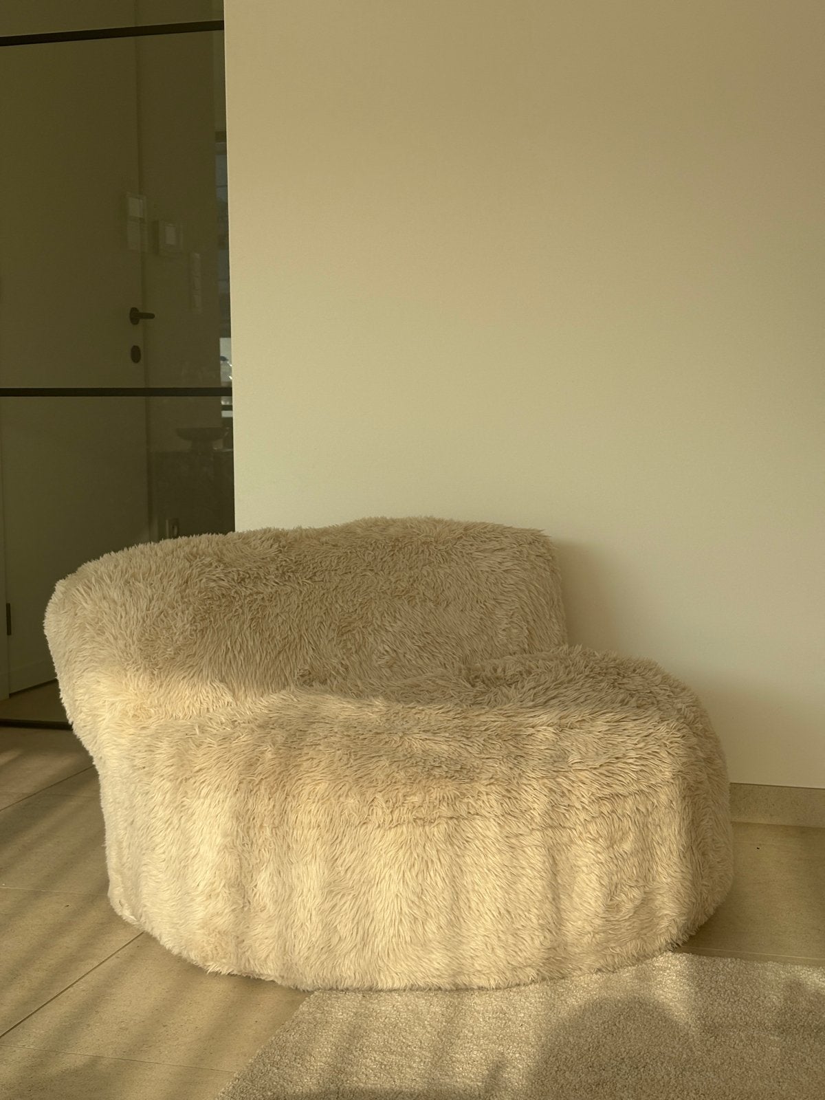 Comfortabele fluffy fauteuil - Zo goed als nieuw, Ophalen of Verzenden, Zo goed als nieuw, 75 tot 100 cm, Stof