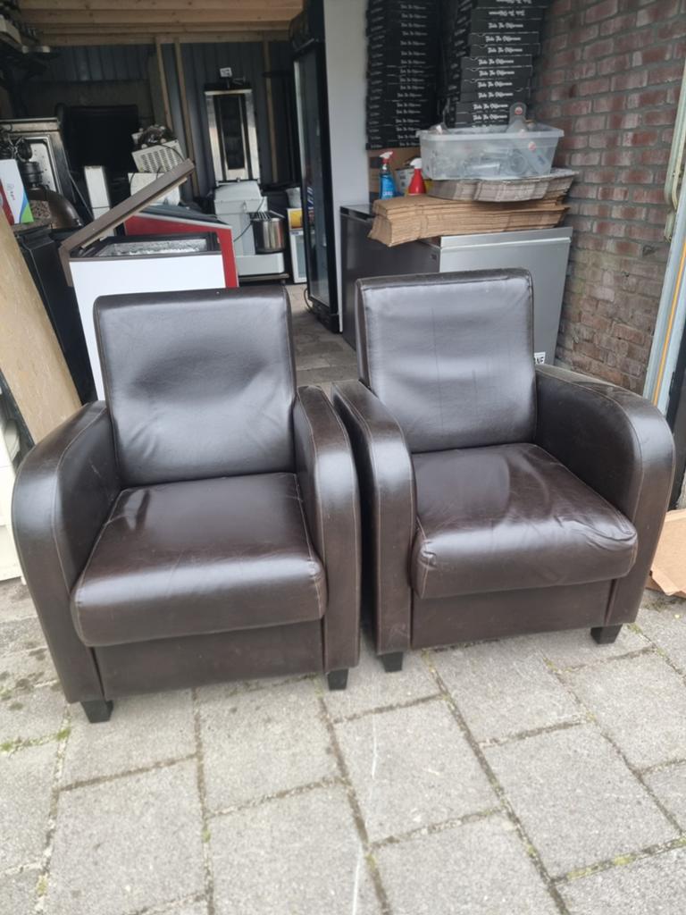 leren stoelen 2 stuks, Huis en Inrichting, Fauteuils, Ophalen of Verzenden, 75 tot 100 cm