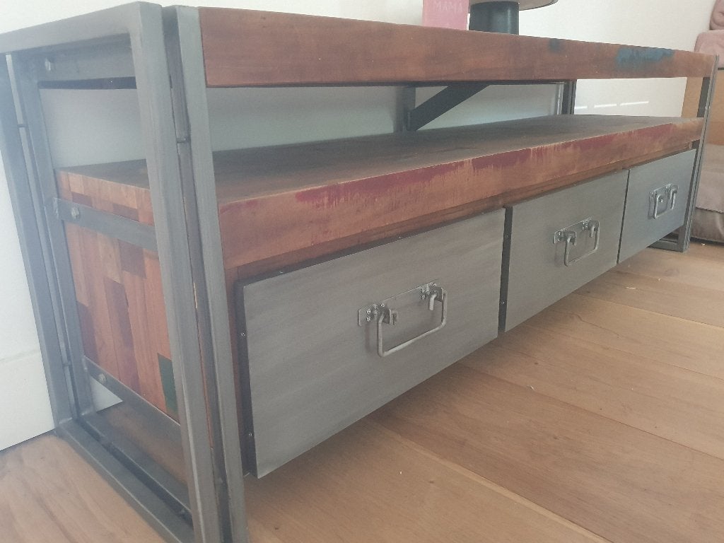 Tv meubel, Ophalen, Gebruikt, Industriële, Met lade(s)