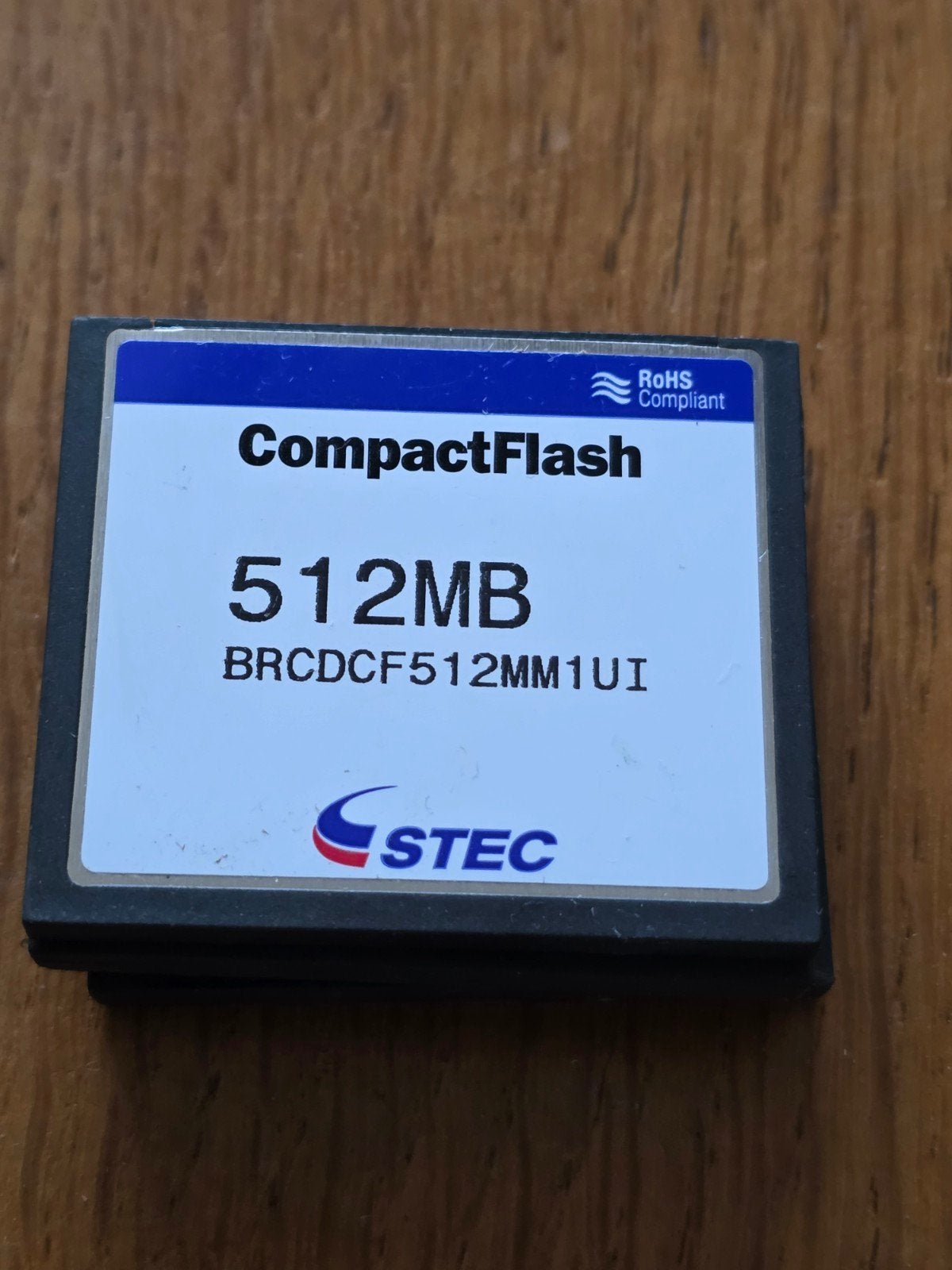 STEC CompactFlash 512MB Geheugenkaart - Model BRCDCF512MM1UI, Gebruikt, STEC, Minder dan 2 GB, Ophalen of Verzenden