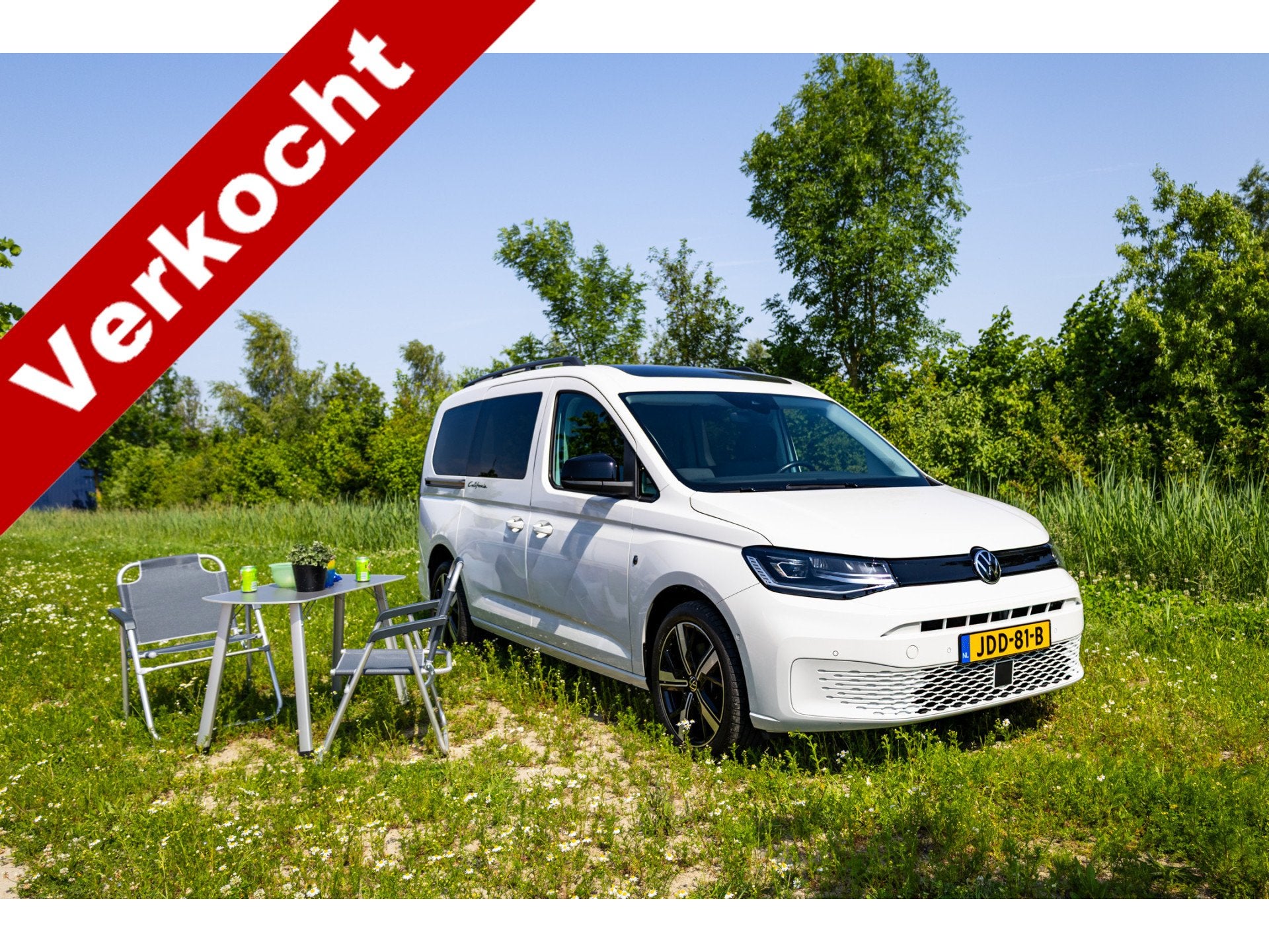 Volkswagen Caddy Maxi 1.5 TSI 115pk DSG California Mini Camp, Auto's, Volkswagen, 1556 kg, Stof, 116 pk, Wit