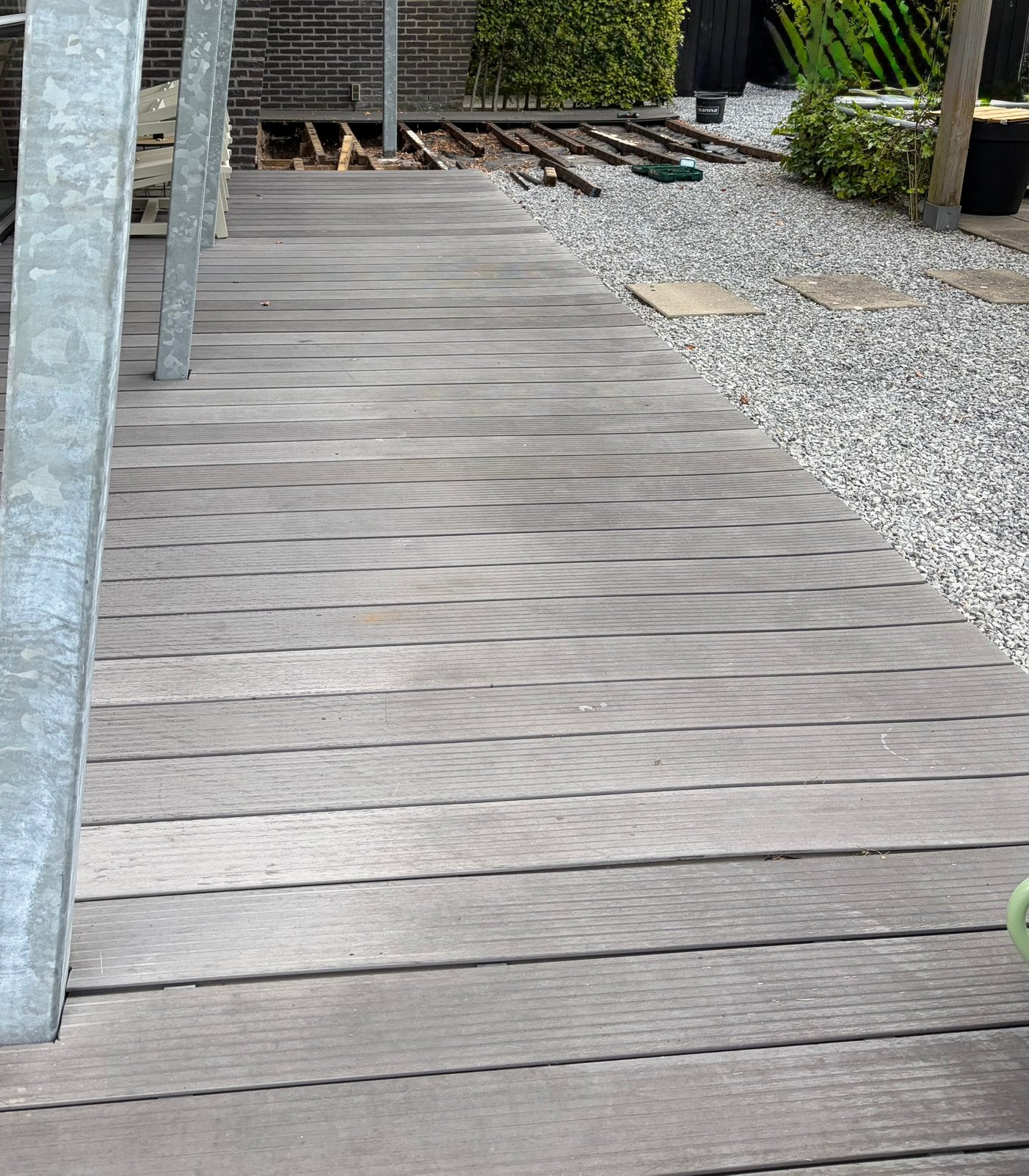 Gedemonteerde composiet vlonderplanken circa 35 m2, Tuin en Terras, Terrasdelen en Vlonders, Ophalen, Gebruikt, Composiet
