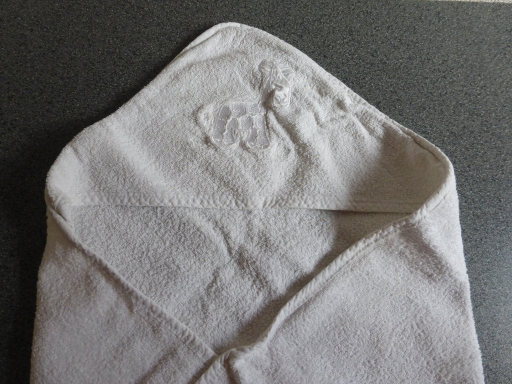 omslagdoek/babycape /wikkeldoek badstof capuchon applicatie, Ophalen of Verzenden, Zo goed als nieuw, Overige typen