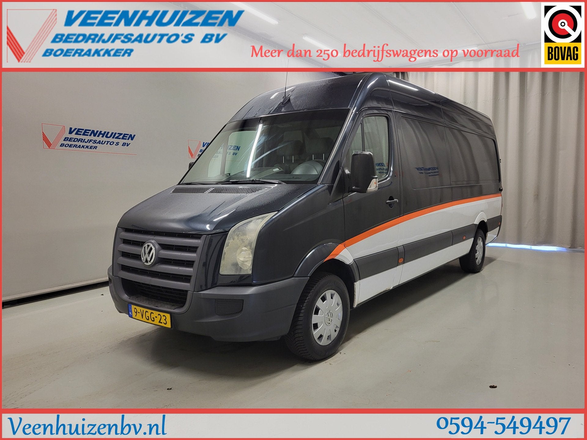 Volkswagen Crafter 2.5TDI 136pk L4/H2 Automaat (bj 2010), Auto's, Automaat, Gebruikt, Volkswagen, Zwart