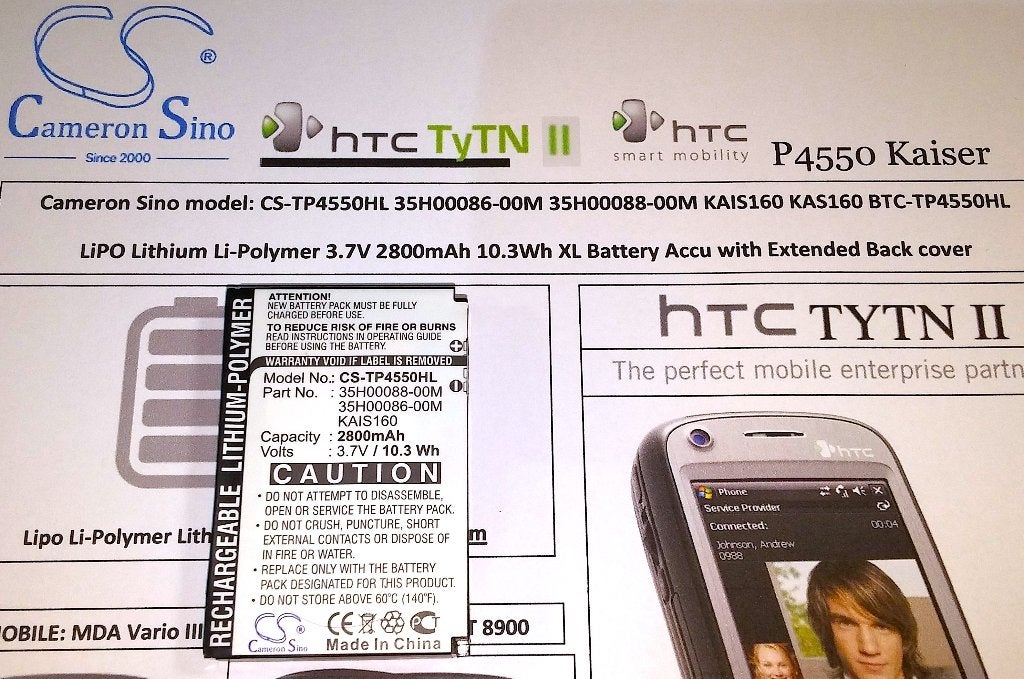 CS-TP4550HL KAIS160 HTC TyTn II 3.7V 2800mA 10.3Wh Accu XXL, Ophalen of Verzenden, Nieuw, Verhoogde capaciteit