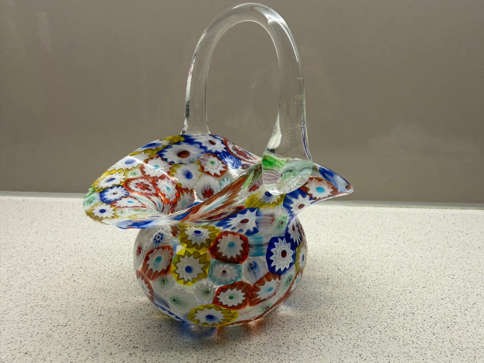 Murano Millefiori Mandje - Fratelli Toso attributed, Ophalen of Verzenden