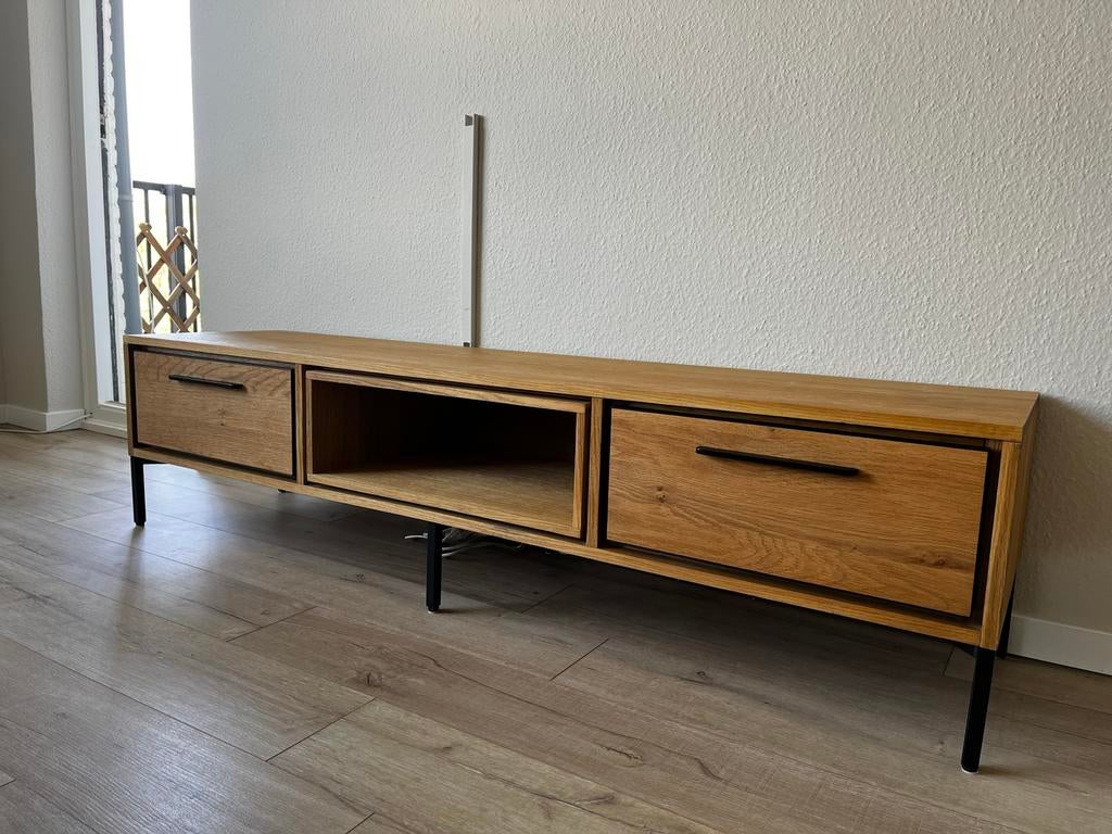 Ravenna Eiken Houten TV Meubel, Ophalen, 150 tot 200 cm, Eikenhout, Nieuw
