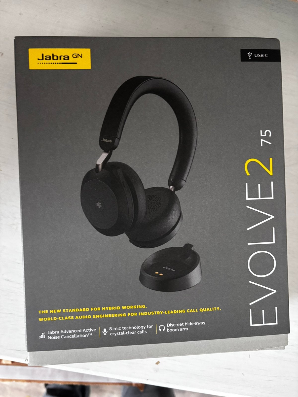 Jabra evolve2 75, Computers en Software, Headsets, Ophalen of Verzenden, Nieuw, Draadloos, On-ear