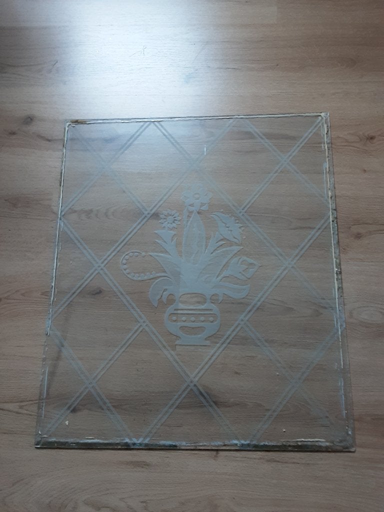 Bewerkt glas voor een raam, Ophalen, Gevelraam of Ruit, Gebruikt, Minder dan 80 cm