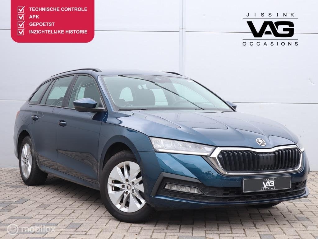 Skoda Octavia Combi 1.0 e-TSI ACC Trekhaak Parkeersensoren, Stof, Blauw, 19 km/l, 3 cilinders