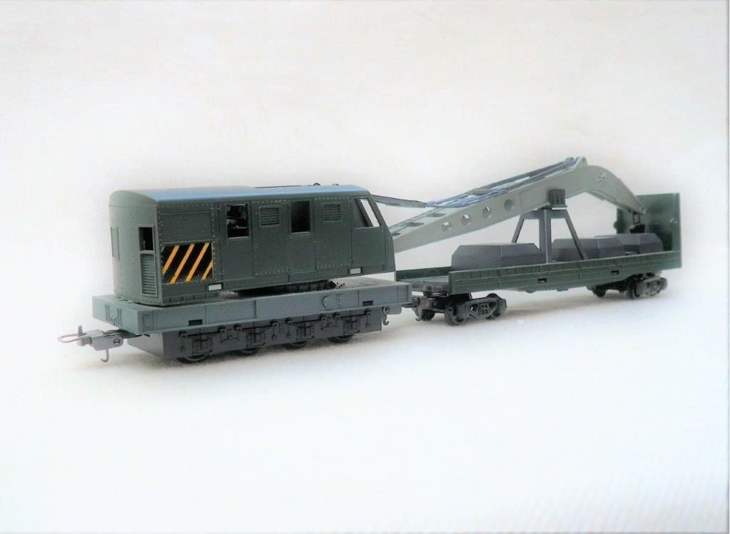 Lima Italy 4 assige railkraan + ondersteuningswagen., Gelijkstroom, Wagon, Ophalen of Verzenden, Zo goed als nieuw