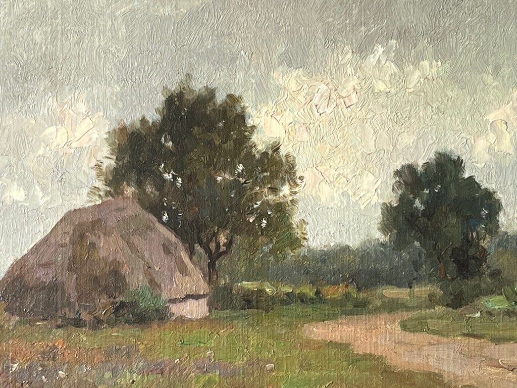 Aris Knikker, boerenhoeve in landschap, Ophalen