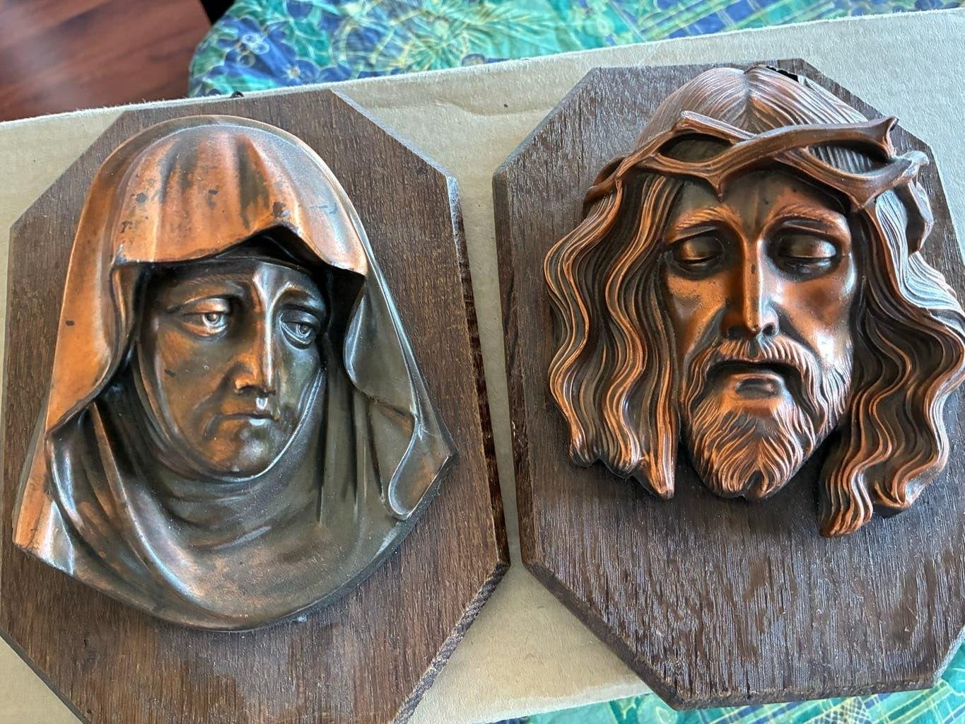 Religieuze Lundy wanddecoratie: Jezus en Maria, Antiek en Kunst, Ophalen of Verzenden