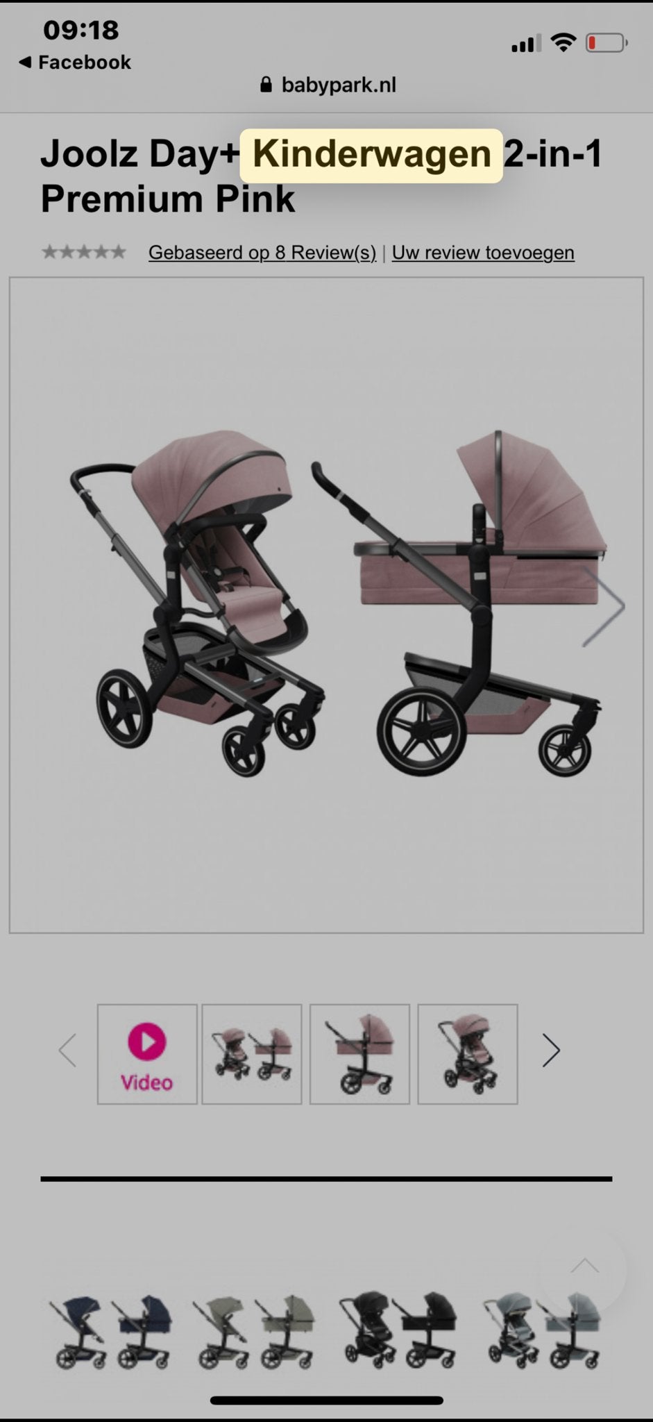Joolz Day+ Kinderwagen 2-in-1 Premium Pink, Ophalen, Zo goed als nieuw, Combiwagen, Met reiswieg