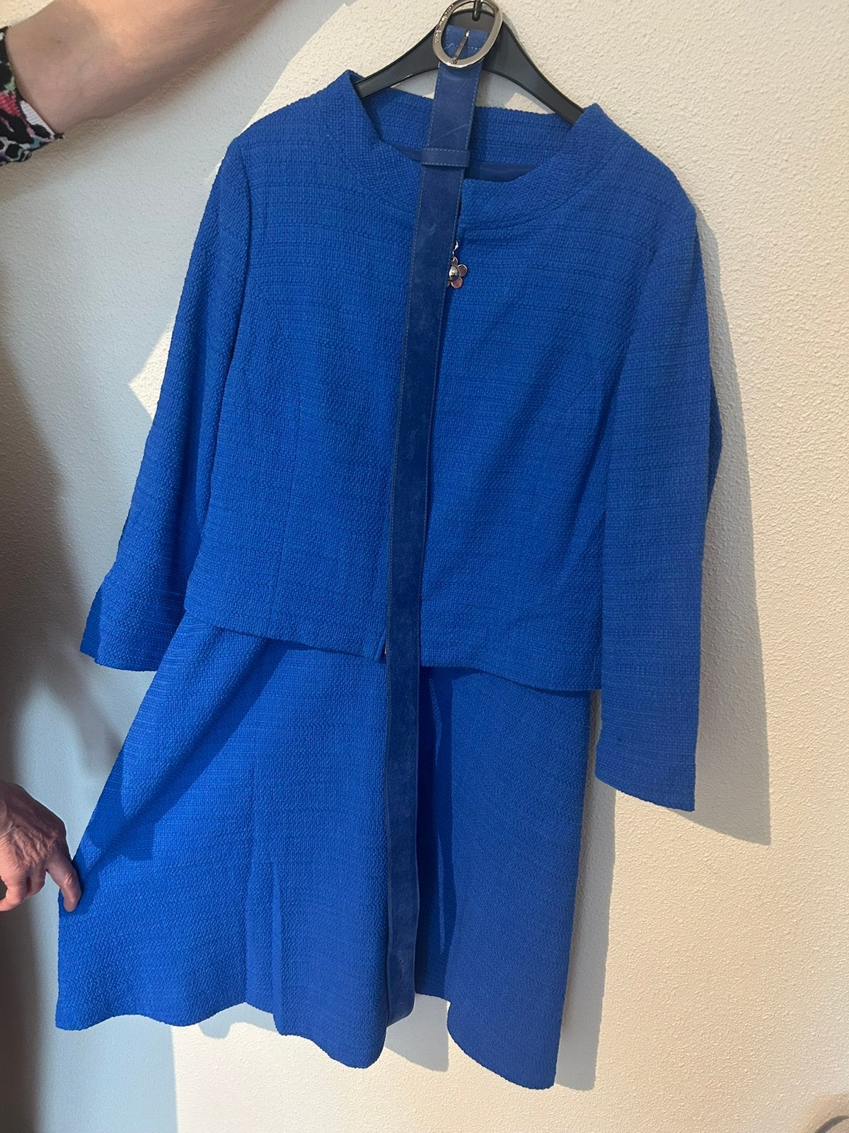 Caroline Biss jurk en jasje set nieuw maat 44, Blauw, Maat 42/44 (L), Nieuw, Ophalen of Verzenden
