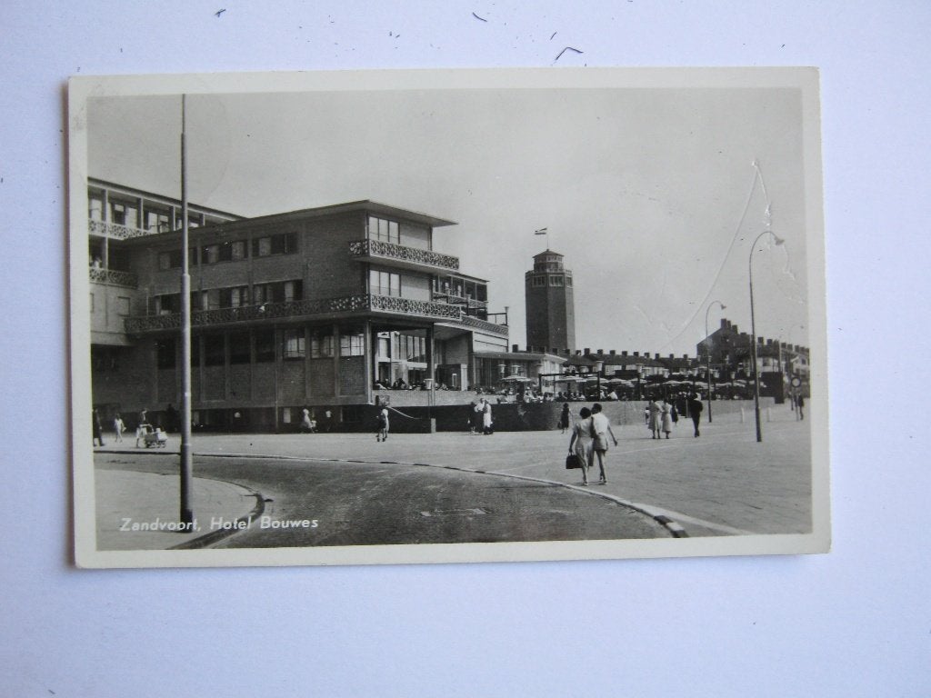 Ansichtkaarten Nederland, TC 8-37 Zandvoort, Hotel Bouwes 55, Verzenden, 1940 tot 1960, Gelopen, Noord-Holland