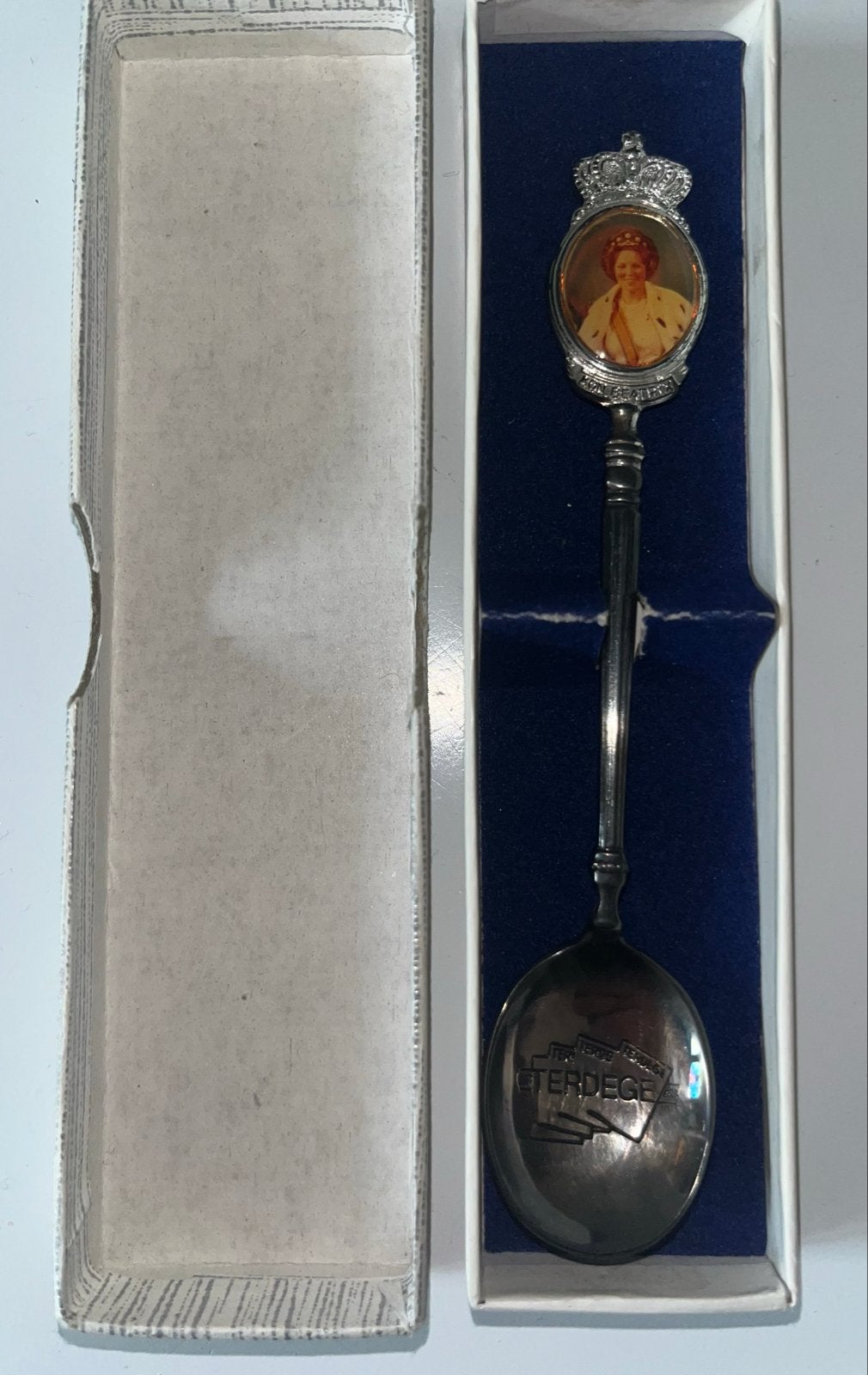 Verzilverde herinneringslepel Koningin Beatrix, Ophalen of Verzenden, Zilver