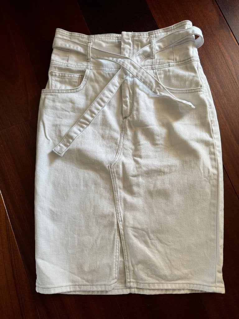 Mango witte jeans rok, maat M, Mango, Wit, Ophalen of Verzenden, Zo goed als nieuw