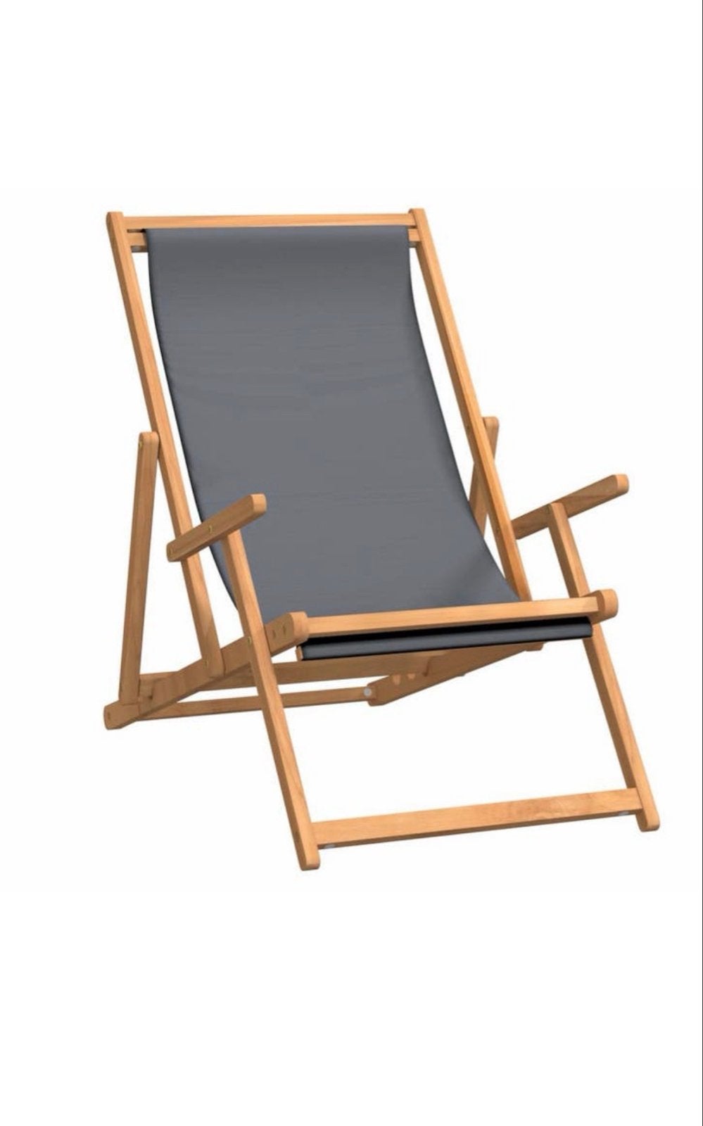 Vidaxl strandstoel inklapbaar teakhout grijs nieuw, Ophalen, Nieuw, Teakhout, Inklapbaar
