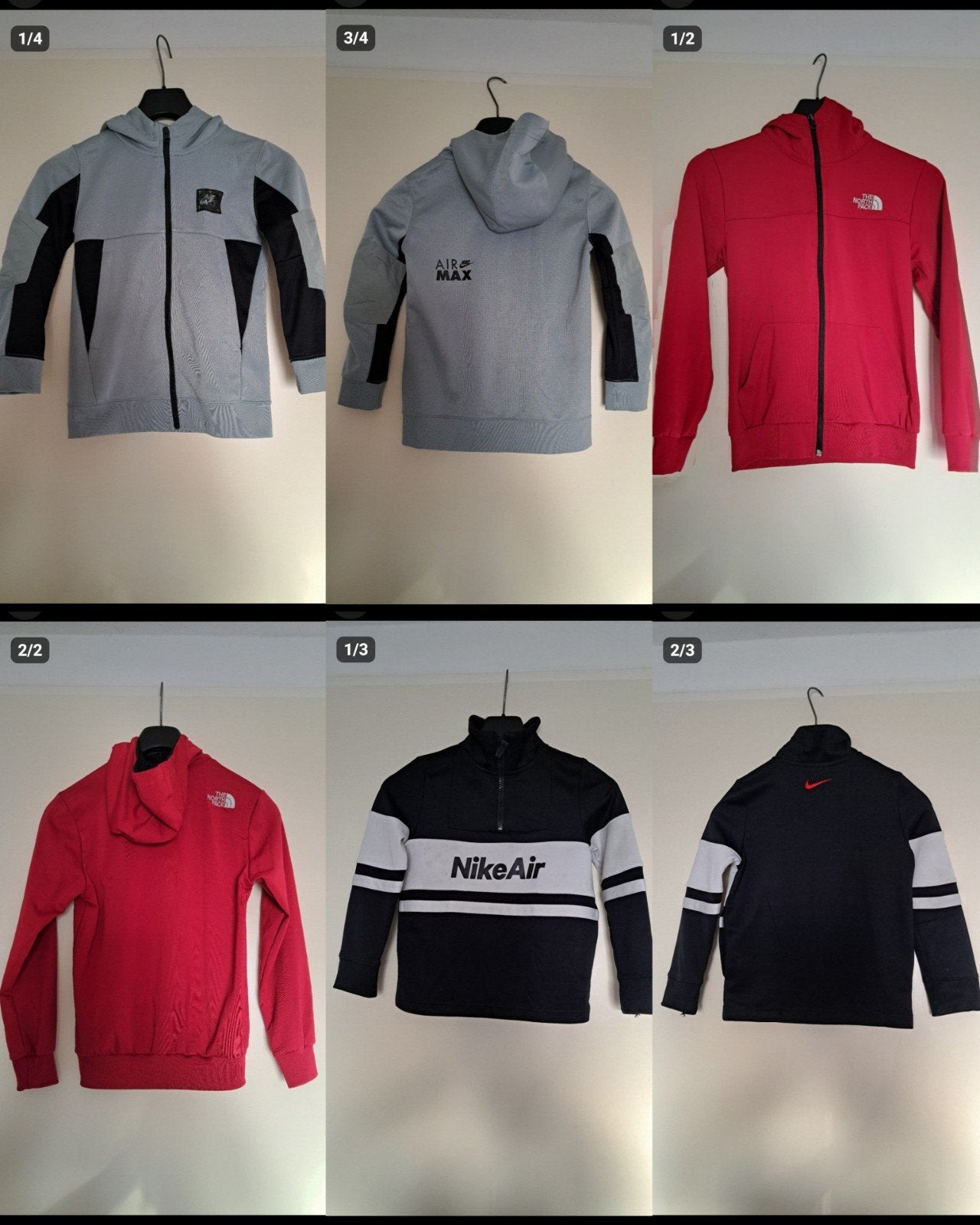 3-delige set: NIKE AIR & NORTHFACE jassen/trui - Maat XS, Kinderen en Baby's, Ophalen of Verzenden, Gebruikt, Nike, The North Face