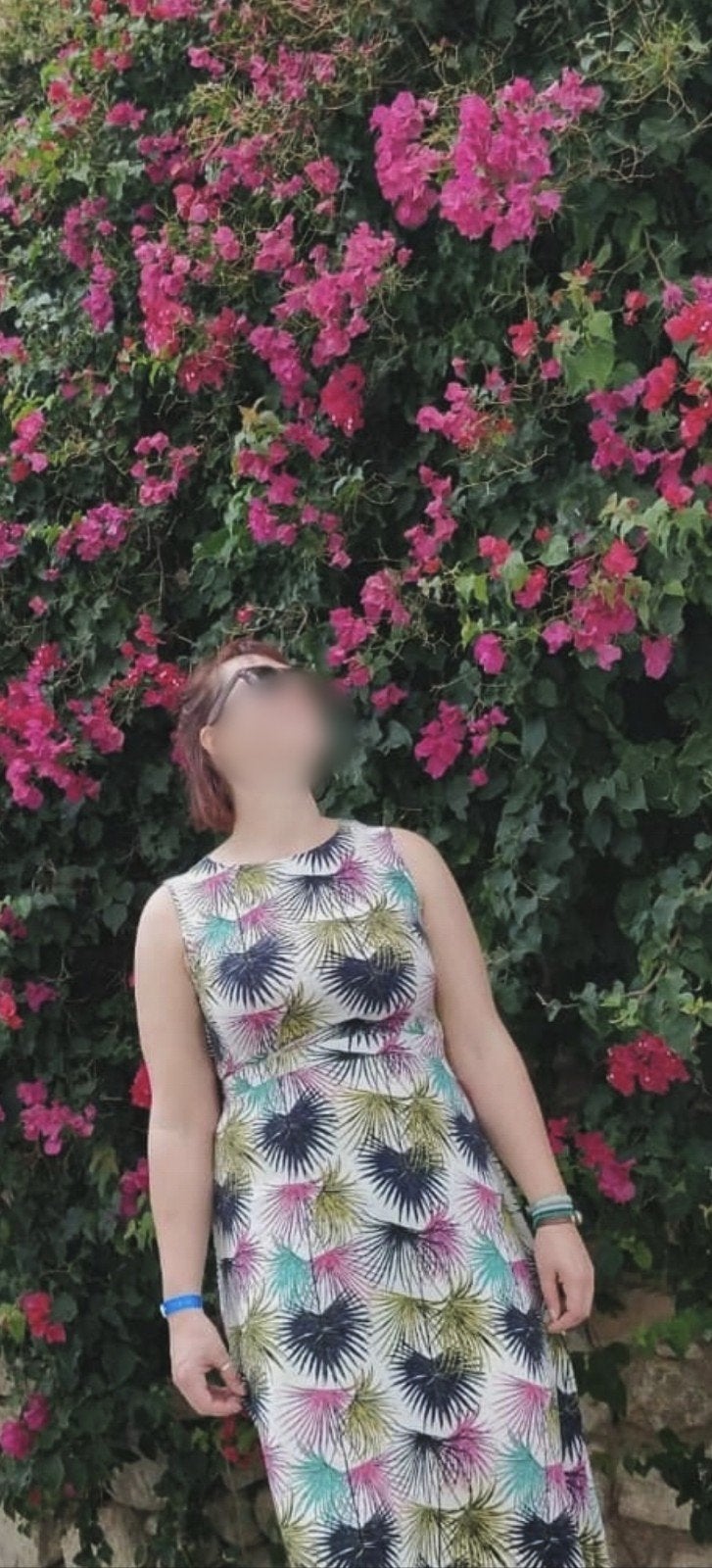 Tropische zomerjurk met palmbladprint maat L, Ophalen of Verzenden, Zo goed als nieuw, Groen, Onder de knie