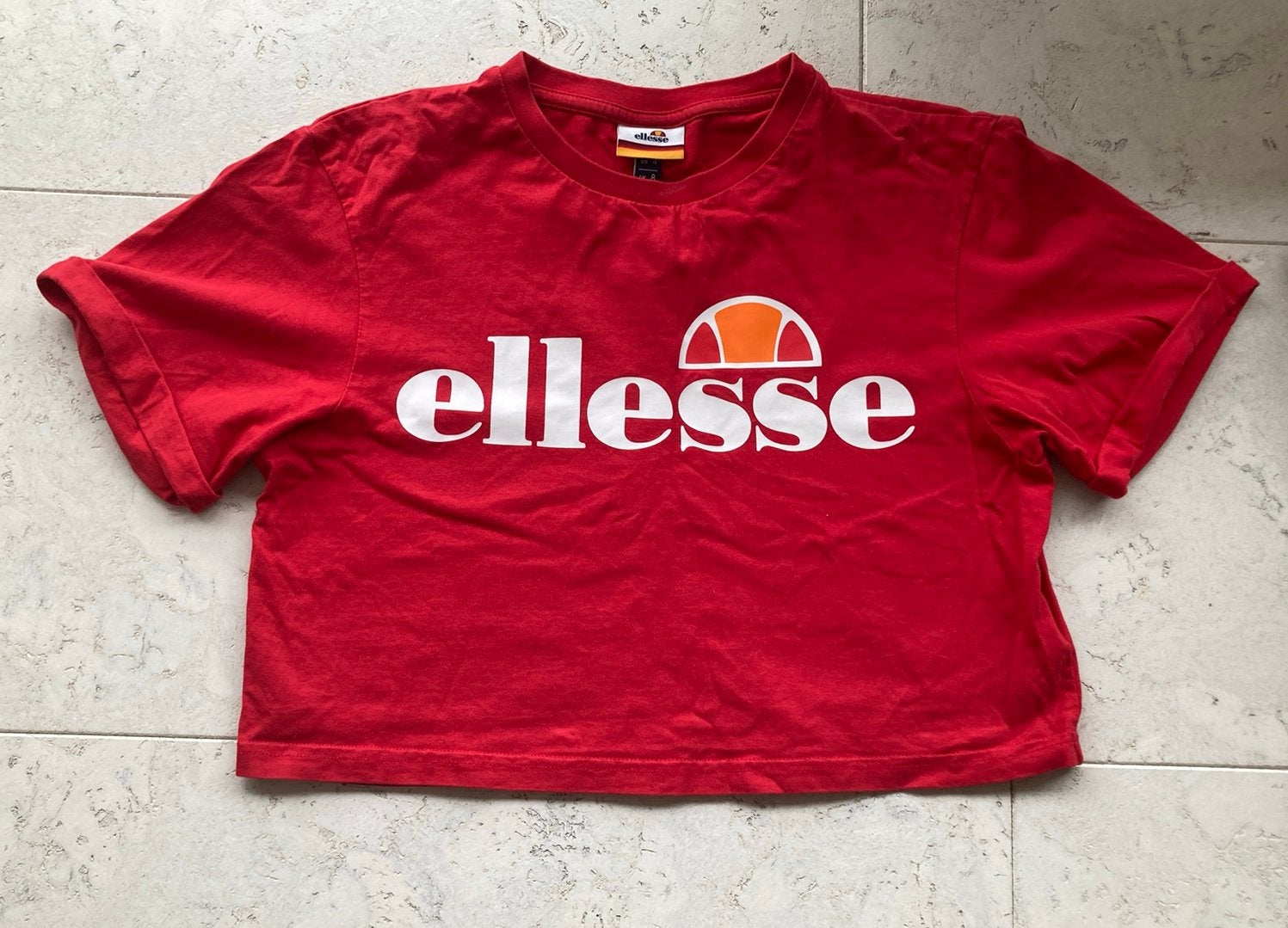 Ellesse, maat S, cropped shirt / croptop met korte mouw, Ophalen of Verzenden, Zo goed als nieuw, Korte mouw, Maat 36 (S)