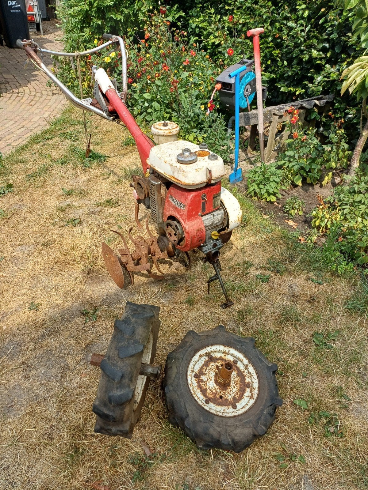 Honda FS50 2 wielige tractor trekker tuinfrees tuintrekker, Ophalen, Gebruikt, Tuinfrees, Benzine