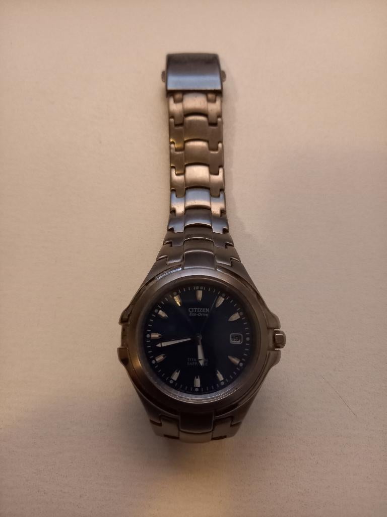 Citizen Ecodrive Titanium Sapphire horloge, Sieraden, Tassen en Uiterlijk, Horloges | Heren, Gebruikt, Polshorloge, Citizen, Overige materialen