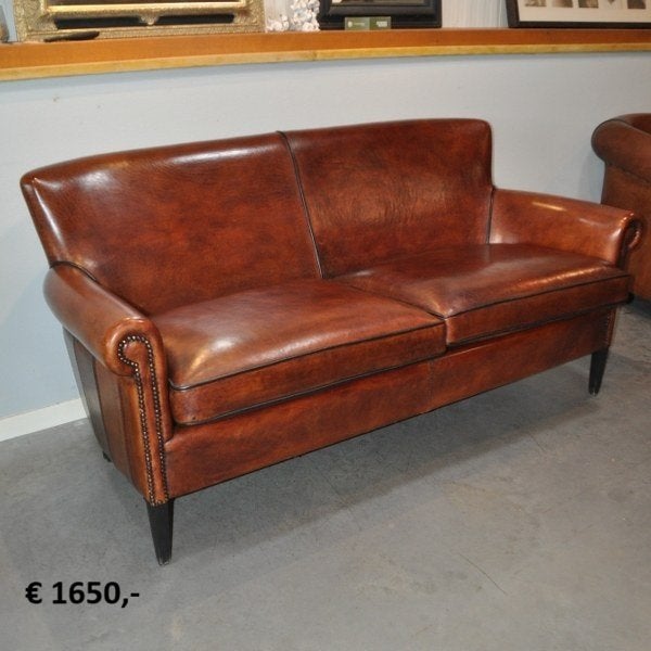 Fauteuils schapenleer nieuw en gebruikt, 125 cm of meer, Leer, Ophalen of Verzenden, Zo goed als nieuw