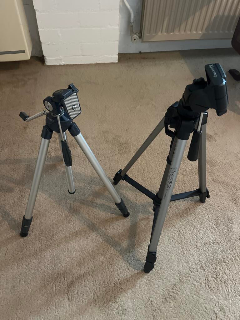 Set van 2 statieven: Giottos en Infopd, Ophalen, Gebruikt, Driepoot, Minder dan 150 cm