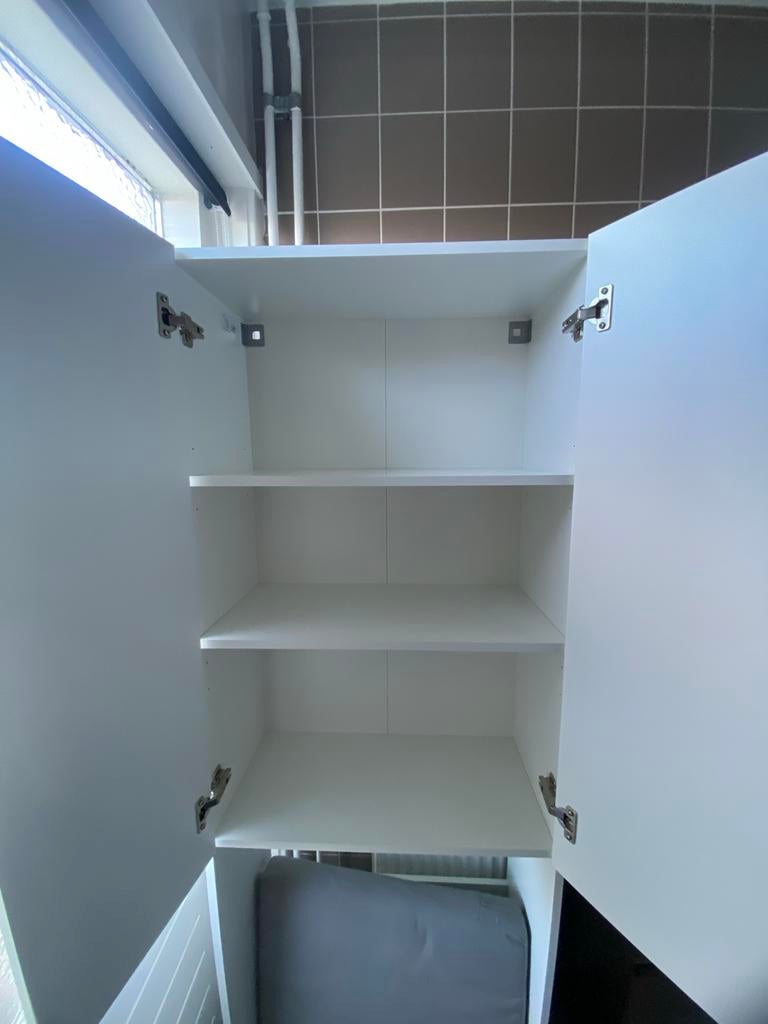 IKEA NYSJÖN Wasmachinekast wit 65x190 cm, Huis en Inrichting, Kasten | Overige, Ophalen, Zo goed als nieuw
