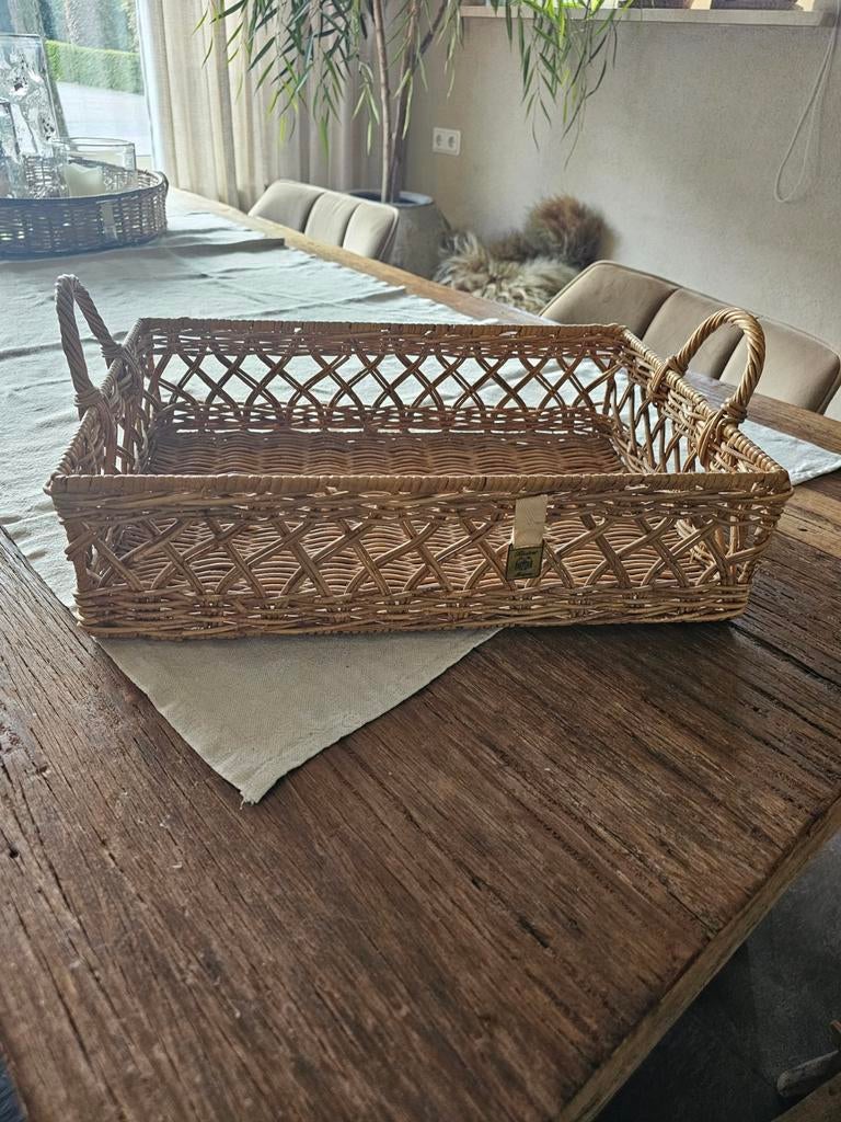 Rattan dienblad Riviera Maison, Ophalen, Zo goed als nieuw, Rechthoekig, Overige materialen