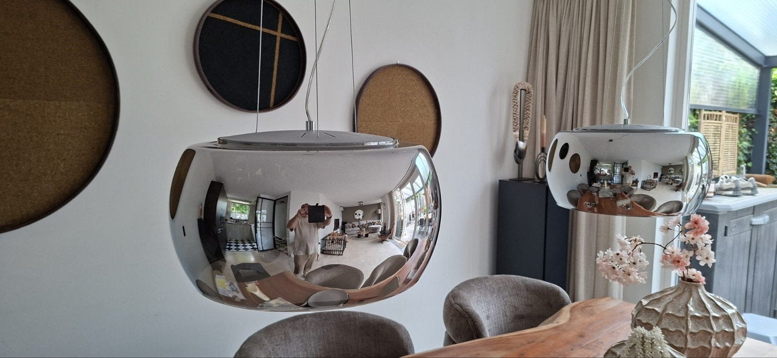 Lucide Pearl hanglampen (2x) en plafonnière, Ophalen, Minder dan 50 cm, Zo goed als nieuw, Glas