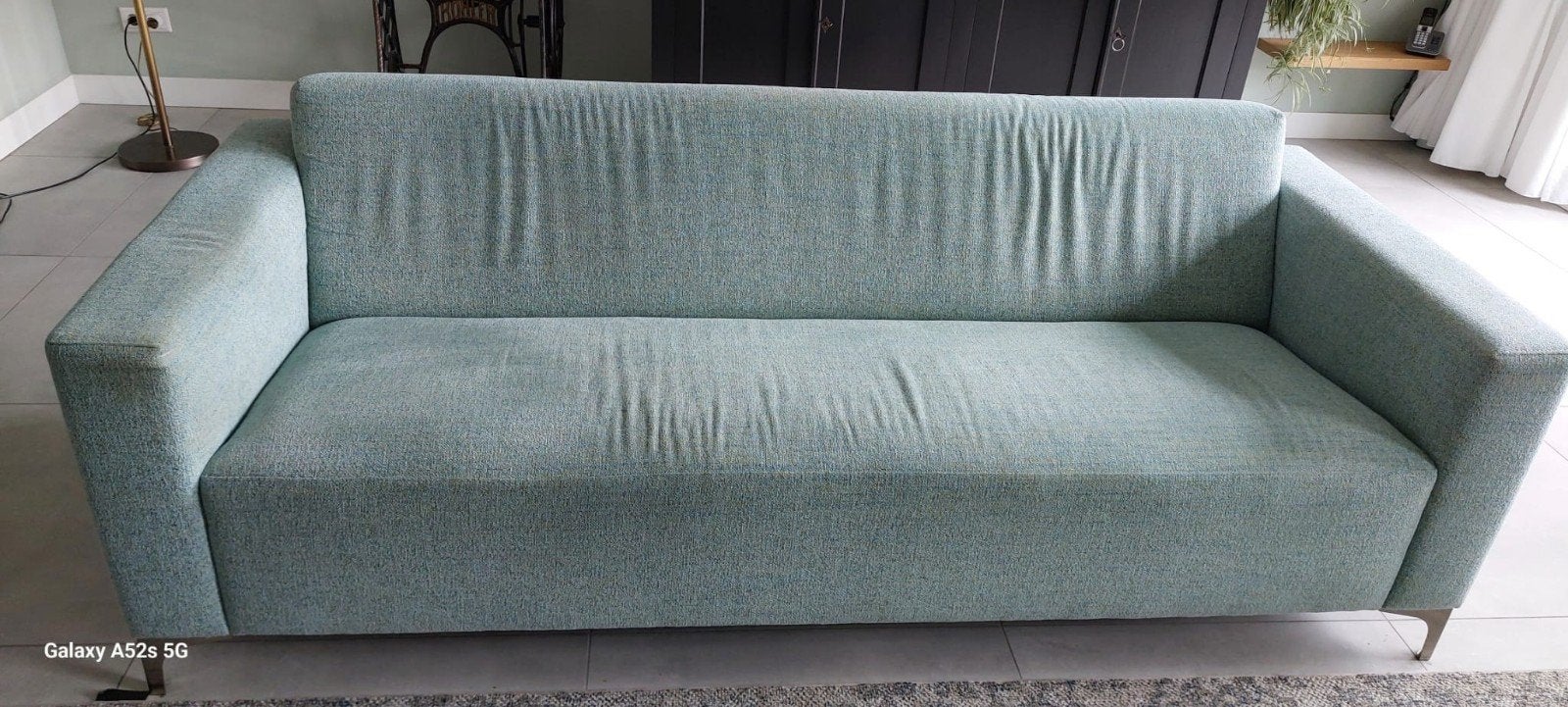 Dutch design bank, mintstraat, Ophalen, 75 tot 100 cm, Zo goed als nieuw, Rechte bank