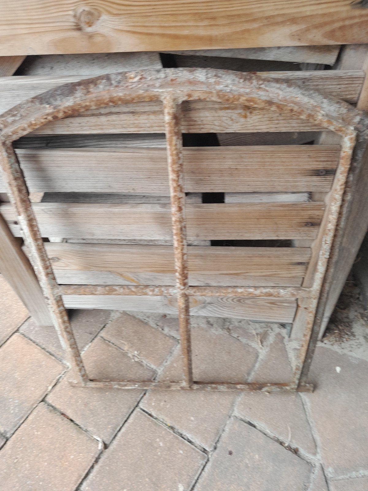 Oud raamkozijn, decoratief, opknapper, Doe-het-zelf en Verbouw, Ophalen, Gevelraam of Ruit, Gebruikt, Minder dan 80 cm