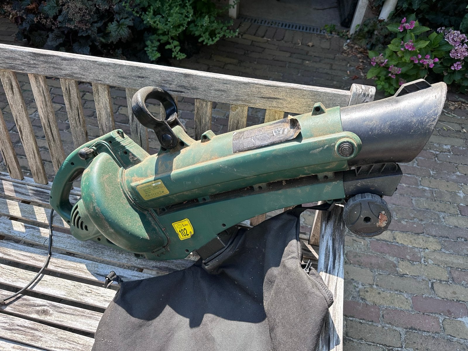 Greenway BR-3 Bladblazer/Bladzuiger 2000W, Tuin en Terras, Bladblazers, Ophalen, Gebruikt, Handgedragen, Met opvangzak