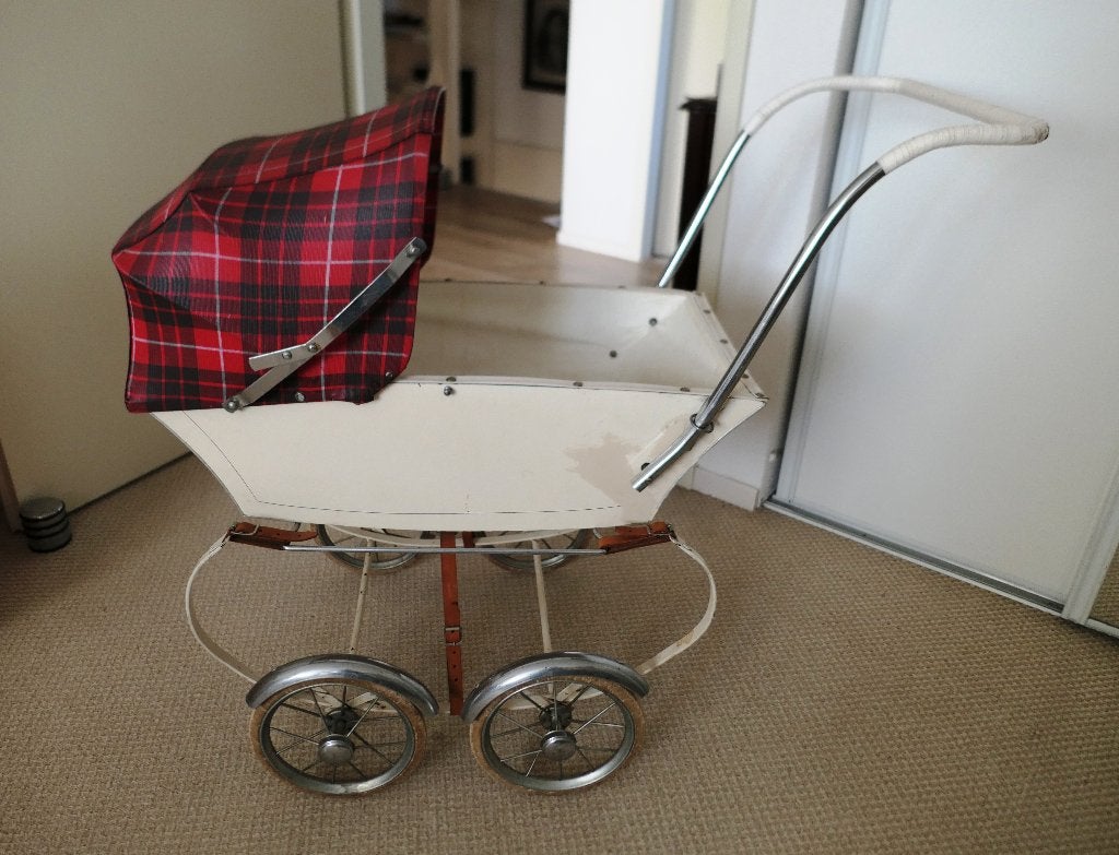 Vintage Poppenwagen met Schotse Ruit (Jaren '50/'60), Ophalen