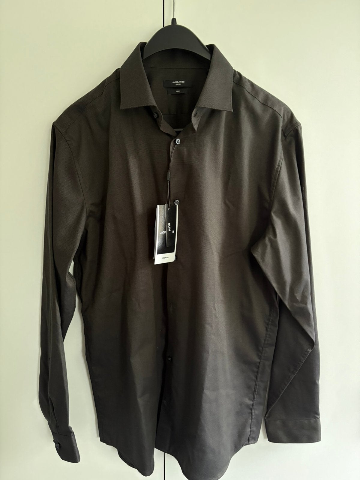 Jack&Jones overhemd heren, Verzenden, Nieuw, Zwart, Halswijdte 43/44 (XL)