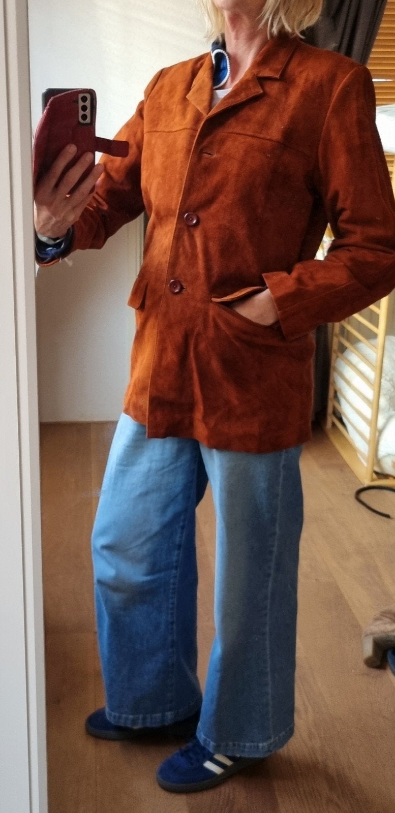 nieuwe echt suède jas maat M, Maat 38/40 (M), Bruin, Nieuw, Ophalen of Verzenden