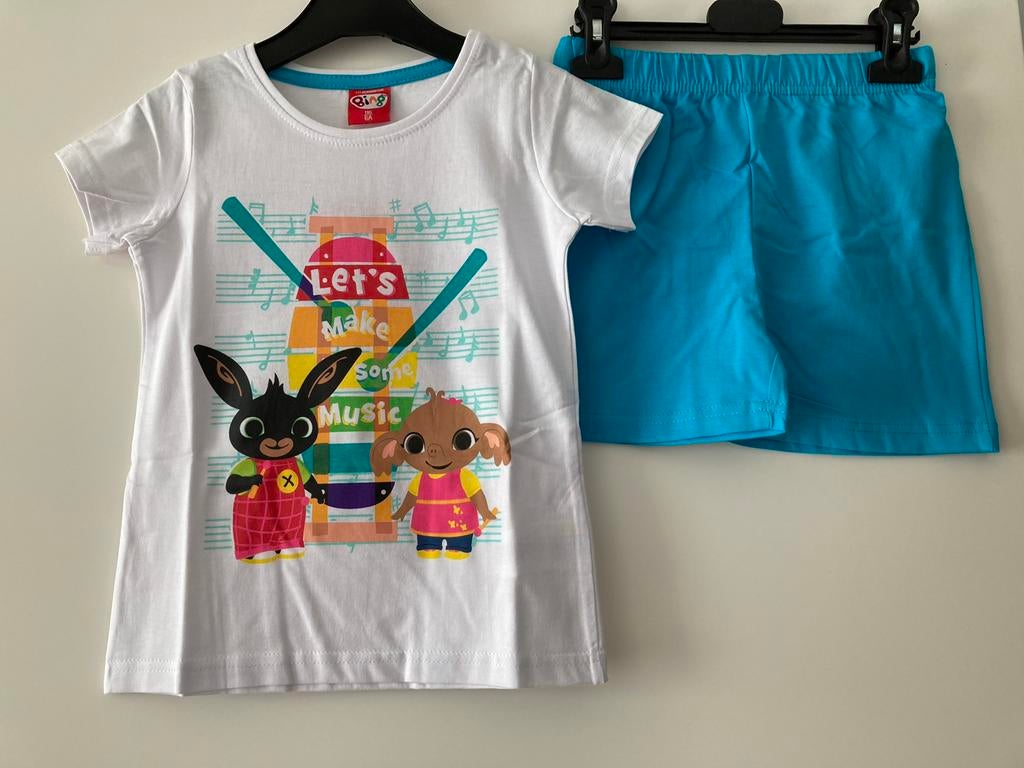 Nieuw setje / shortama / pyjama konijntje bing maat 92, Ophalen of Verzenden, Nieuw, Meisje, Nacht- of Onderkleding