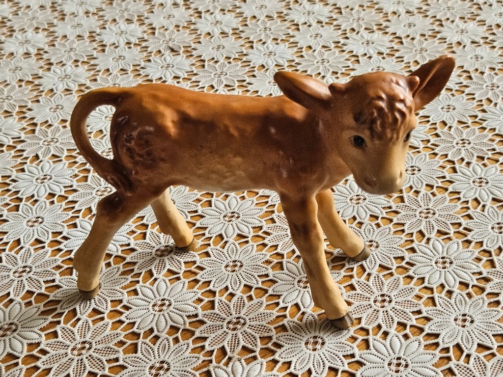 Vintage porseleinen kalf beeldje Goebel uit serie 6020 1970, Antiek en Kunst, Ophalen of Verzenden