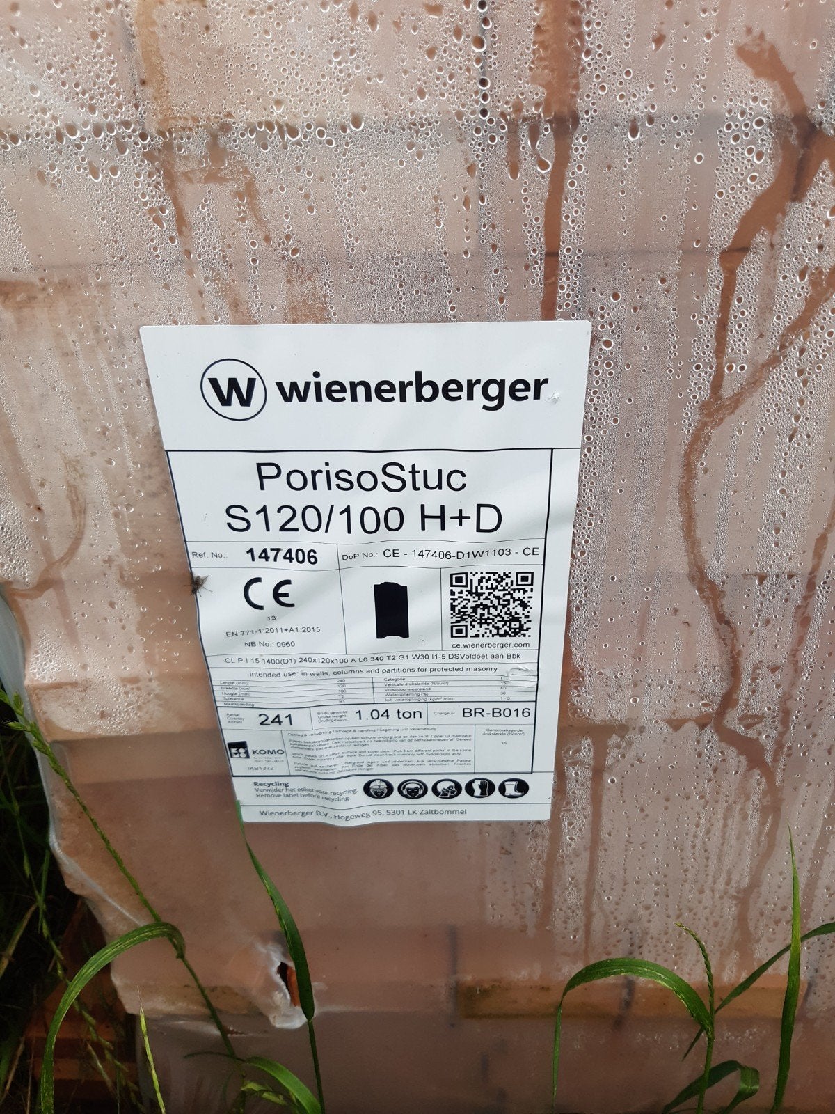 Poriso Stuc H+D S120, Doe-het-zelf en Verbouw, Metselstenen, Ophalen, Nieuw, Bakstenen