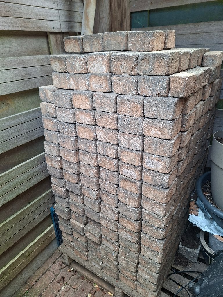 6m² terrasklinkers 10 x 10 x 6 cm, Ophalen, Gebruikt, Klinkers, 5 tot 10 m²