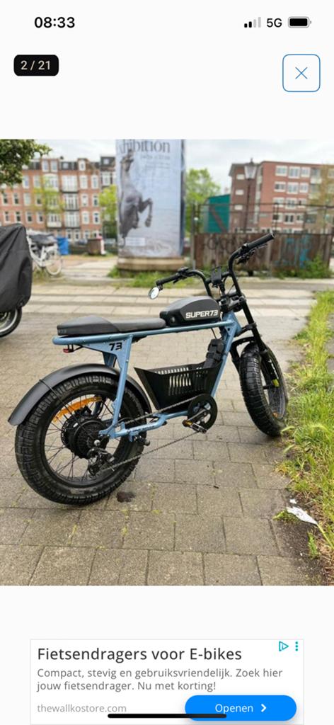 Super73 s2 moevs bak, Ophalen of Verzenden, Nieuw, Fietsmand, Stuurbevestiging