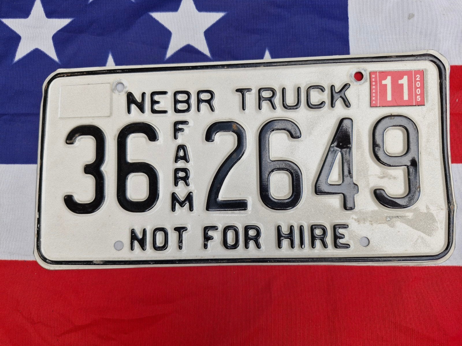 Nebraska Kentekenplaat USA Nummerbord Nummerplaat Farm Truck, Ophalen of Verzenden, Gebruikt