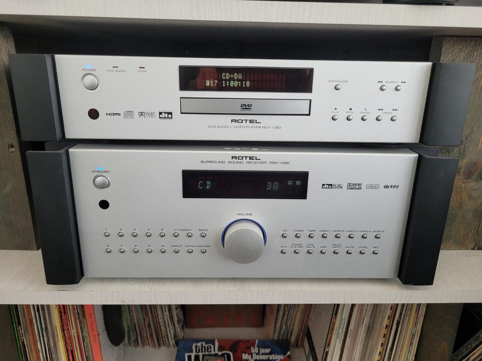 Rotel RSX-1056 Surround Receiver & RDV-1093 DVD-speler, Audio, Tv en Foto, Versterkers en Receivers, Ophalen, Zo goed als nieuw